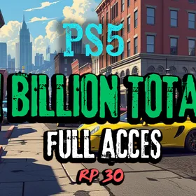 ⚡ PS5 ⚡ 1 Billion Total 💰 30 RP Rank 🥇 Full Access 🔑 Instant Delivery 🚀 Money Loaded 🎮