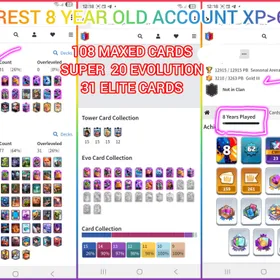 🎯[RARE]SUPER 159-EMOTES(🐦‍🔥20-EVO 31-ELITE 108-MAXED(💯12.9k- CUPS 62- XP KT-15( SEASONAL ARENA-24(2K GMS💎( INSTANT DELIVERY🚒