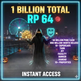 GTA 5 | PS5 🐙 1 Billion Total ( 50 Million Pure Cash + 990 Million Worth Deluxo ) 🐙 10x Supercars 🐙 RP 64 🐙 Tank 🐙 Jet