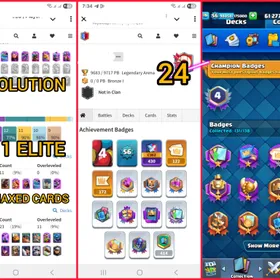 🎯NW UP ARENA 24 🔥 34 MAX 11 ELITE 15 EVO 💯 KT 15 CUPS 9683 XP 56 ✅️ 112 EMOTES 12 KT SKINS 🧜  INSTANT DELIVERY🚒 thumbnail 4