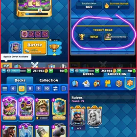 🎯NW UP SA 1 WITH ARENA 24🔥  XP 60 10.5k CUPS KT 15 🏆- 104 MAX 35 ELITE 19 EVO💯- 185 EMOTE👍🏻- 120 CARDS👍🏻 16 TOWER SKINS🧜 INSTANT DELIVERY🚒 thumbnail 5