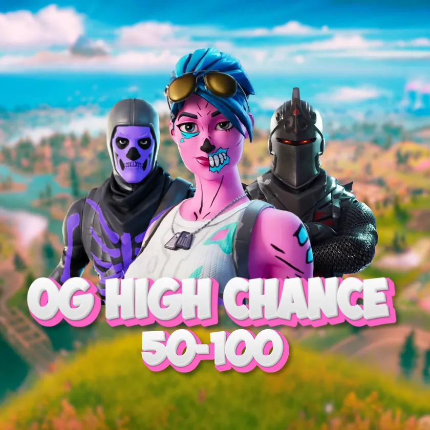 50-100 Skins , Chance for (Travis Scott ,OG Ghoul Trooper, , Black Knight ,Galaxy, IKONIK , OG Skull Trooper, Sparkle Specialist or Others skins)
