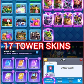 🎯US LOCAL 🇺🇸 TOP RANK 4143 TOP LADDER RANK 8917🏆119 MAX CARDS  61 ELITES 15 EVO 💯 XP 66 KT 15 ARENA  thumbnail 4