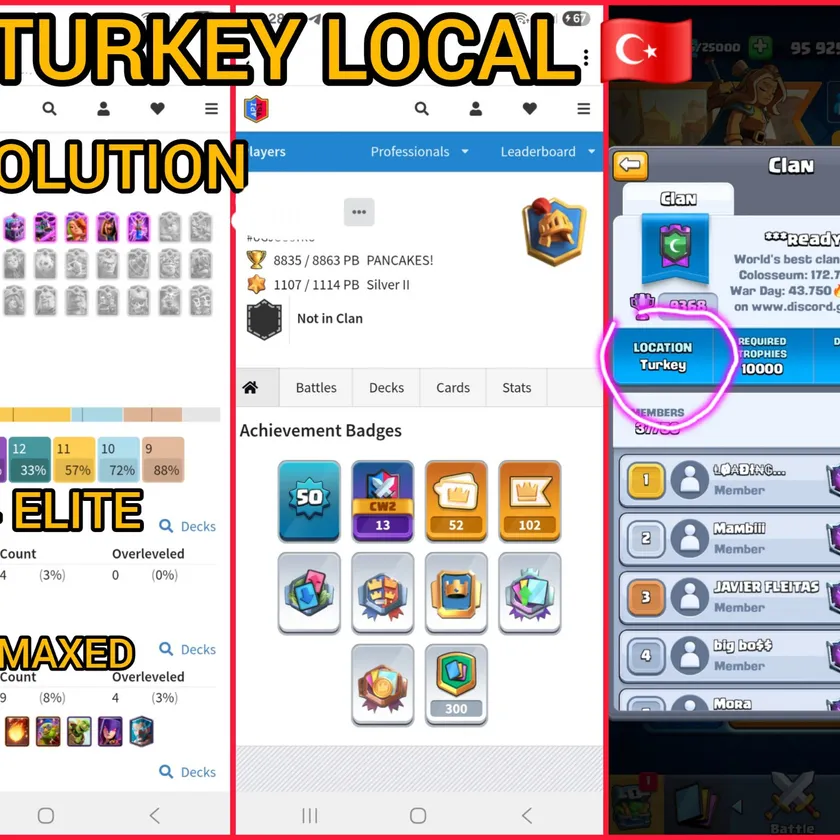 🎯TURKEY LOCAL 🇹🇷 1-RARE EMOT BALLOON🎈(13-MAXED 4- ELITE  9- EVO (💯KT-14 8863- CUPS🏆 ( ARENA-22👍🏻( INSTANT DELIVERY🚒