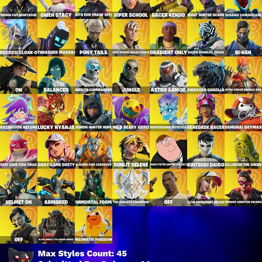 [PC/PSN/XBOX] 133 skins | The Ageless | Mizuki | Twyn | Inferno | Snap | Zeus | Nezumi | Peter Griffin | Malik | Hades | Renzo the 