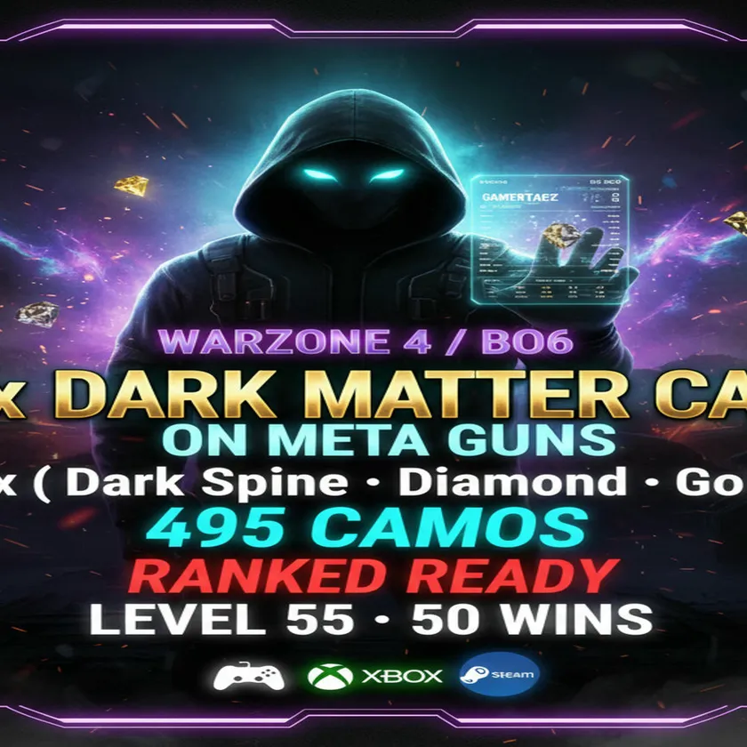 🧡 Secure 🧡 Warzone 4 / BO6 🧡 33x Dark Matter Camo on META GUNS 🧡 33x ( Dark Spine , Diamond , Gold ) 🧡 495 Camos 🧡 Ranked Ready