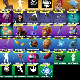 [PC] 159 skins | OG STW | Glow | Travis Scott | Merry Mint Axe | Fishstick (World Cup) | Gold Brutus | Gold Midas | Prodigy | Trilogy | 