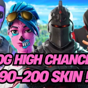 90-200 Skins , Chance for (Travis Scott ,OG Ghoul Trooper, , Black Knight ,Galaxy, IKONIK , OG Skull Trooper, Sparkle Specialist or Others skins)
