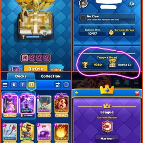 🎯[RARE]👑LEV-60👑12-EVO CARDS😎103-MAX CARD🎯22-ELITES❤️9280-TROPHIES🏆KT-15💫ARENA-23💥164 EMOTES🫧12-KT SKINS👀INSTANT DELIVERY✅ thumbnail 4